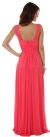 Empire Cut Long Formal Dress with Cap Sleeves  back